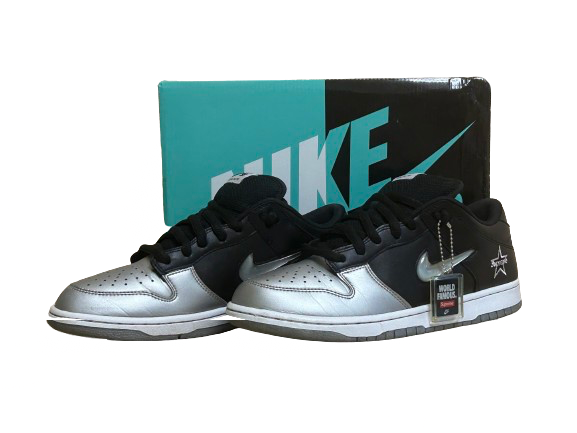 Dunk Low SB Supreme Jewels Swoosh Silver - Taille 45 - État 9/10