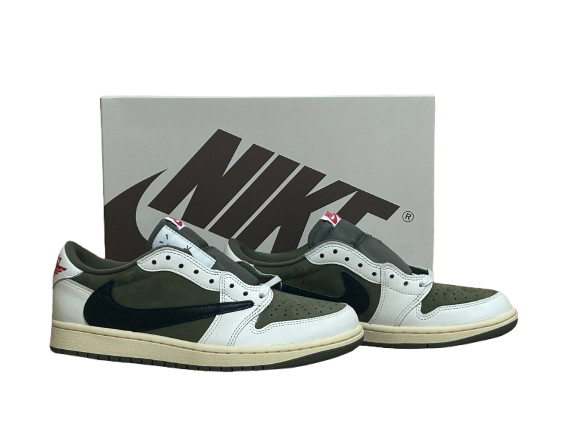 Jordan 1 Low Travis Medium Olive - Taille 41 - État 10/10 (DS)